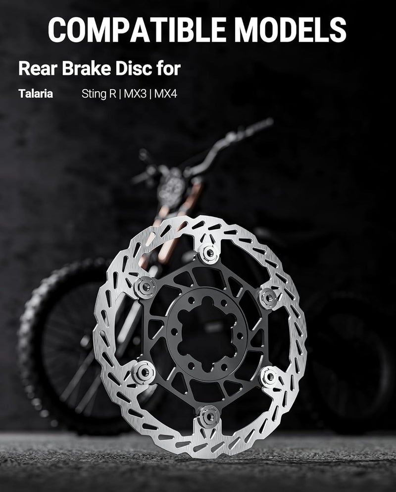 Beastspk Floating Rear Disc Brake Rotor(220mm),Aircraft Aluminum Core,Stainless Steel MTB Brakes Rotors with 6-Hole,Thickness 2.3mm,High Performance for Talaria Sting R MX3,MX4(Rear) - Image 5